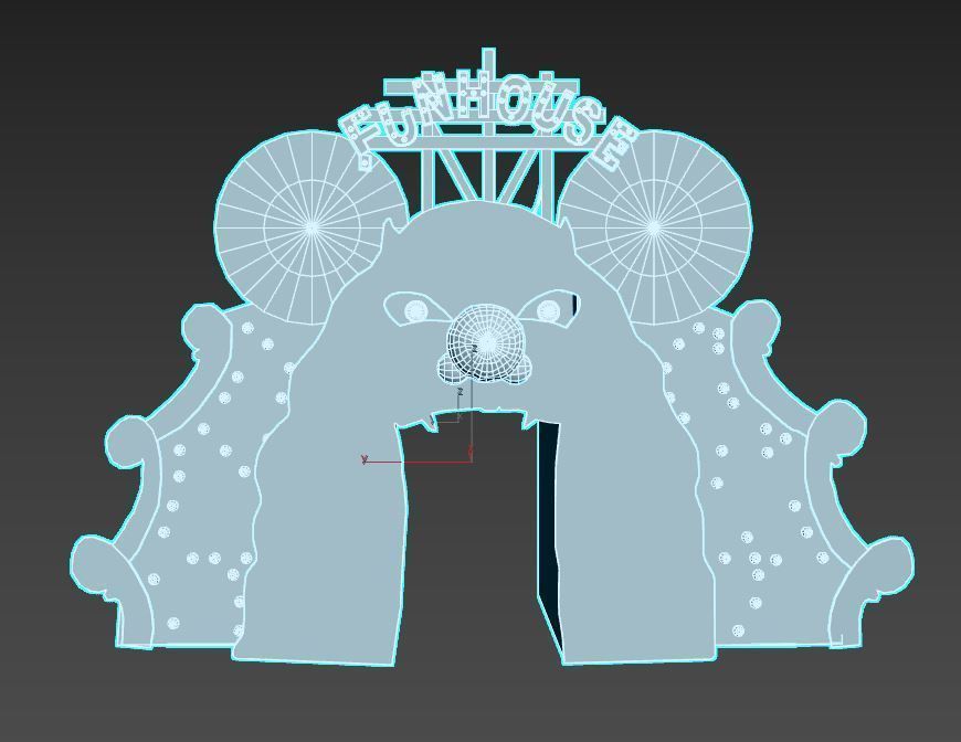 Old  Funhouse Entrance Low-poly 3D model_15