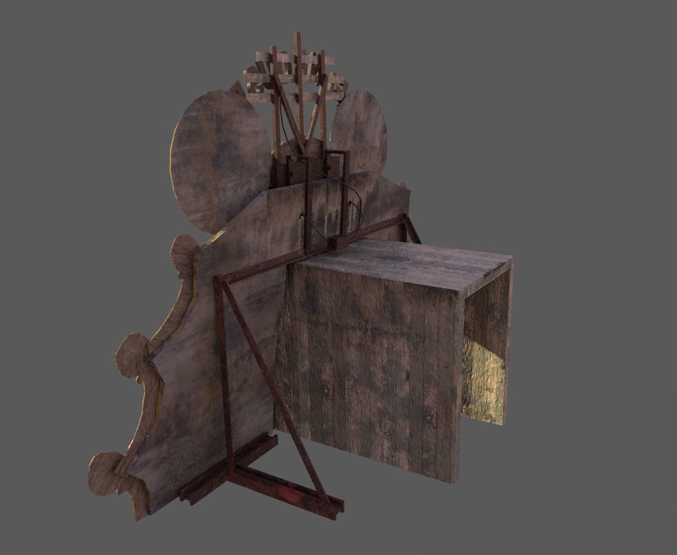 Old  Funhouse Entrance Low-poly 3D model_10