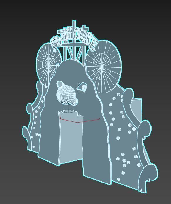 Old  Funhouse Entrance Low-poly 3D model_13