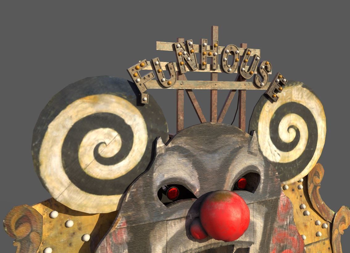 Old  Funhouse Entrance Low-poly 3D model_5