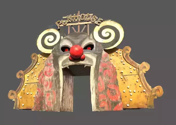 Old  Funhouse Entrance Low-poly 3D model