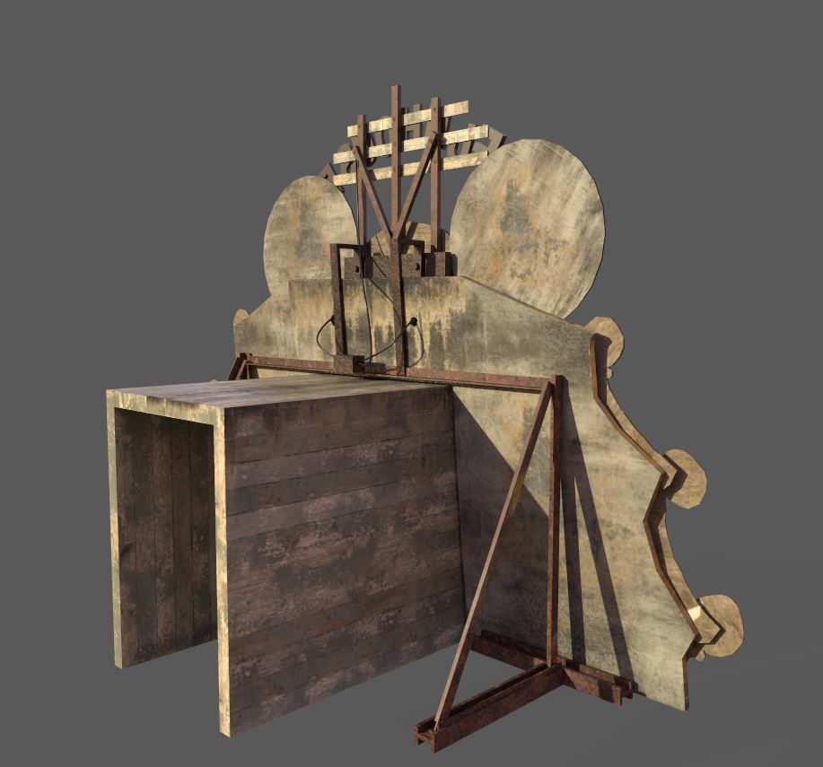 Old  Funhouse Entrance Low-poly 3D model_9