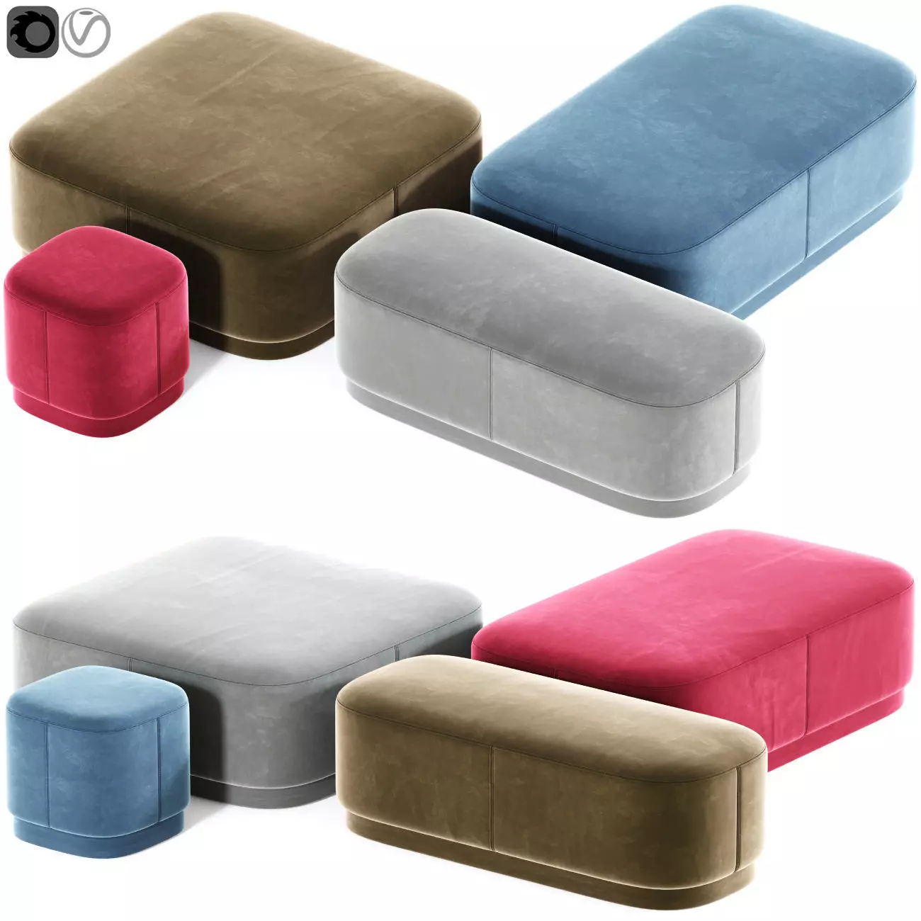 Enea Puck Lounge ottoman 3D model