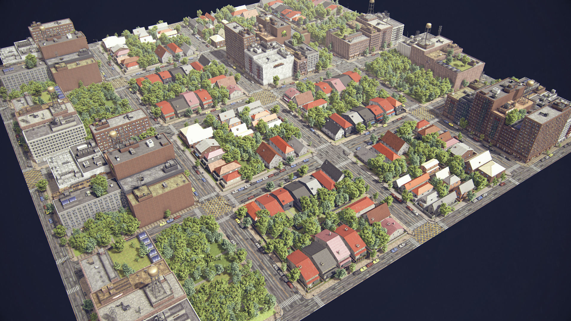 Realistic Realistic Unity City 4 Low-poly 3D model_3