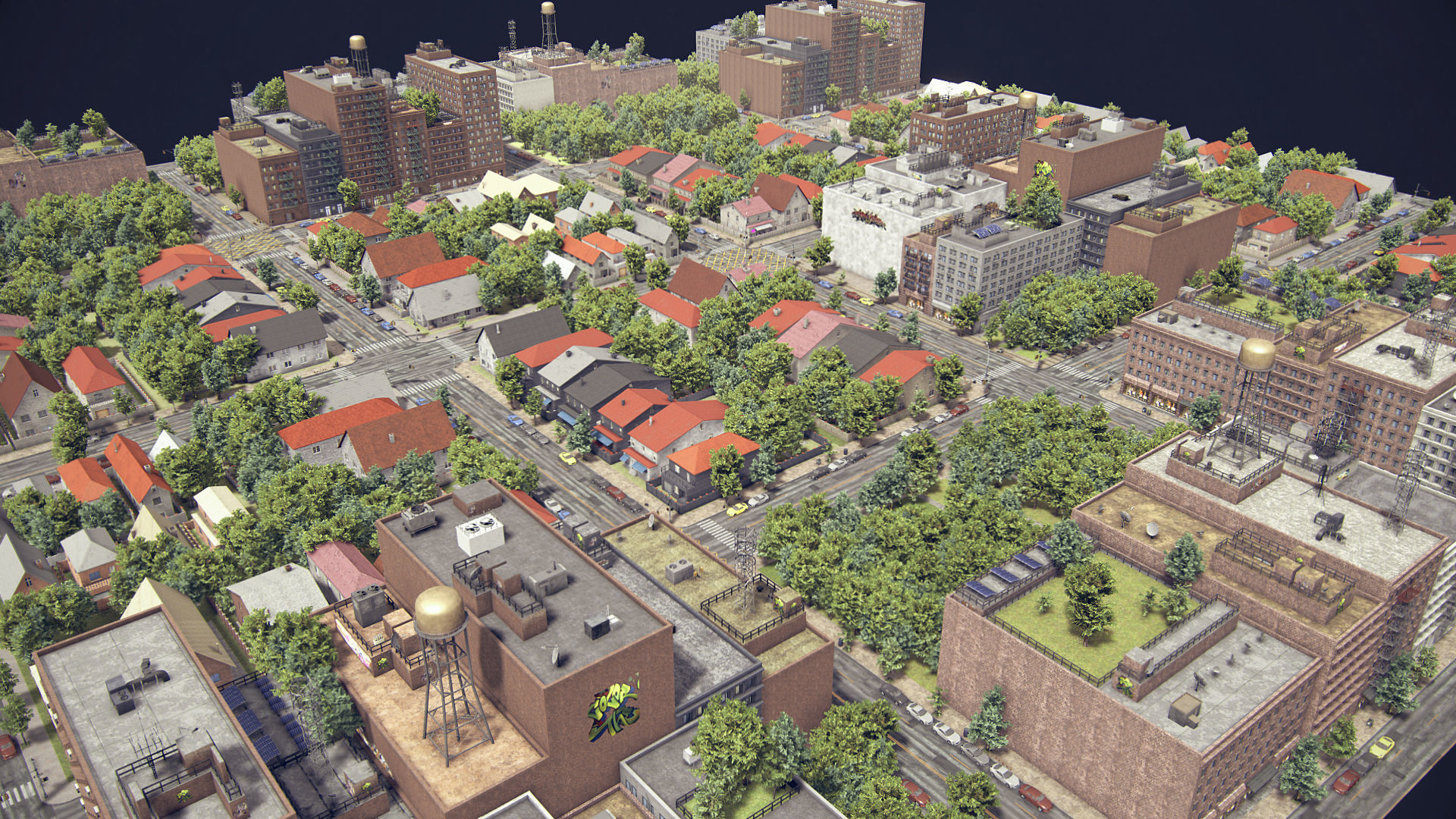 Realistic Realistic Unity City 4 Low-poly 3D model_5