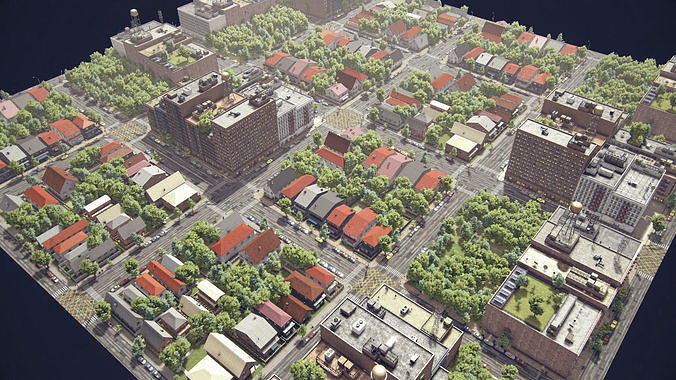 Realistic Realistic Unity City 4 Low-poly 3D model 2