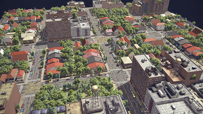 Realistic Realistic Unity City 4 Low-poly 3D model 5