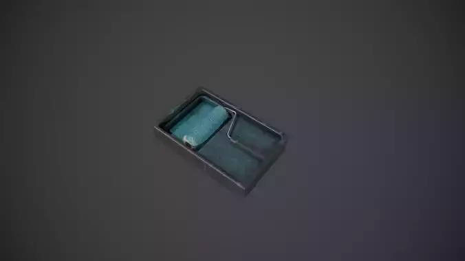 Paint Roller and Tray - Blue Paint