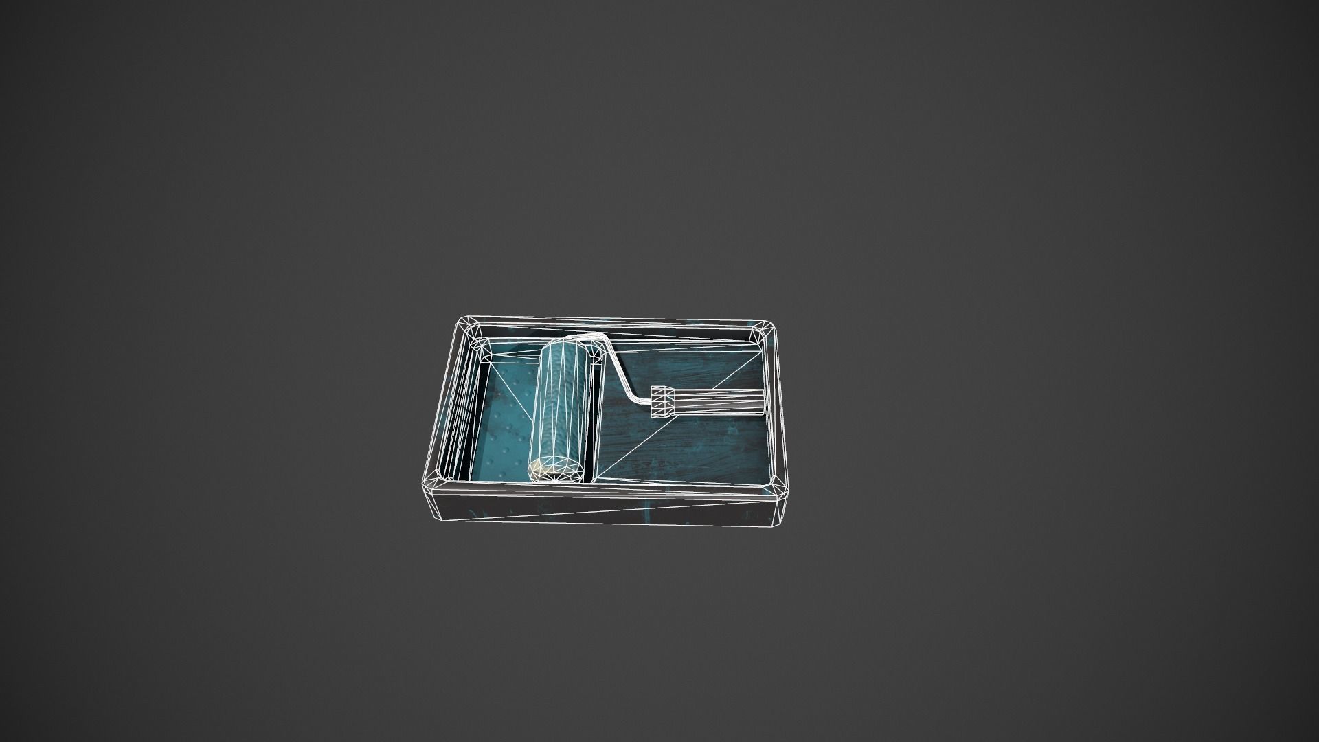 Paint Roller and Tray - Blue Paint Low-poly 3D model_11