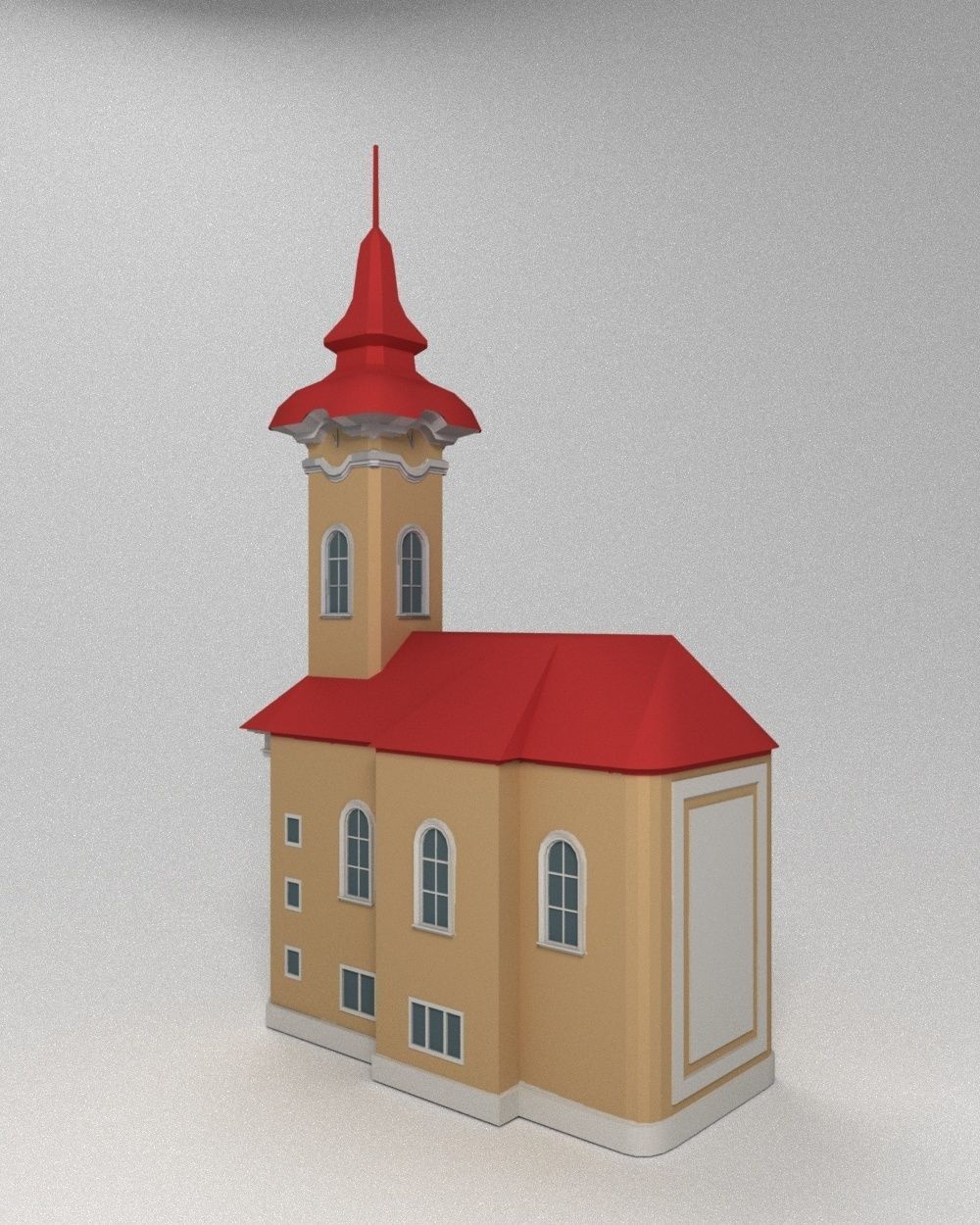3D low poly model of church Low-poly 3D model_10