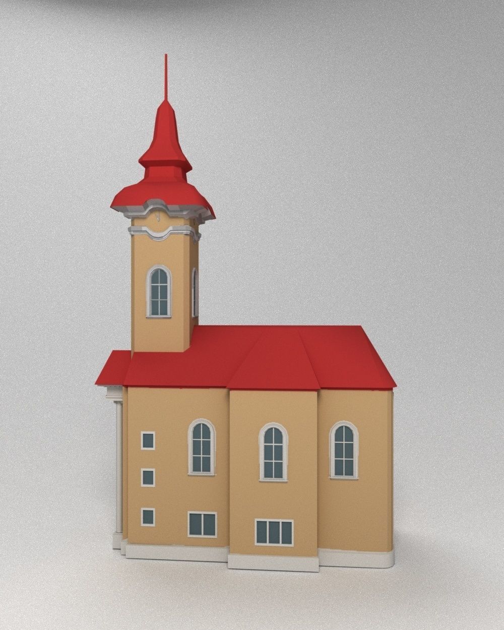 3D low poly model of church Low-poly 3D model_11