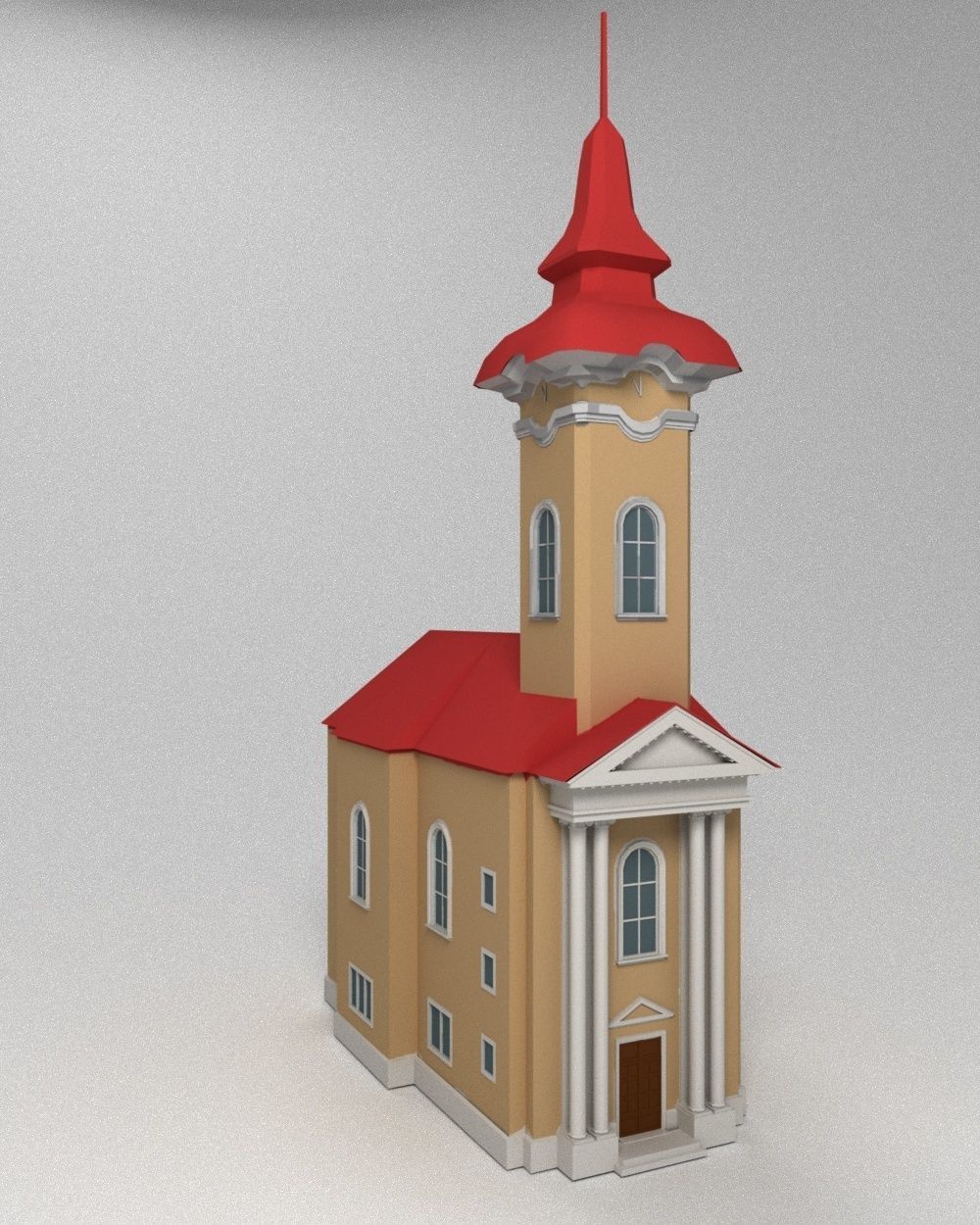 3D low poly model of church Low-poly 3D model_5