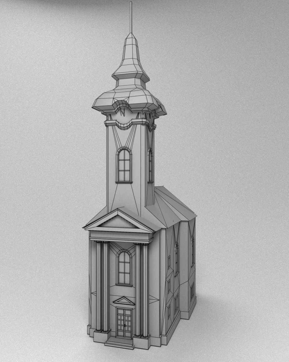 3D low poly model of church Low-poly 3D model_25