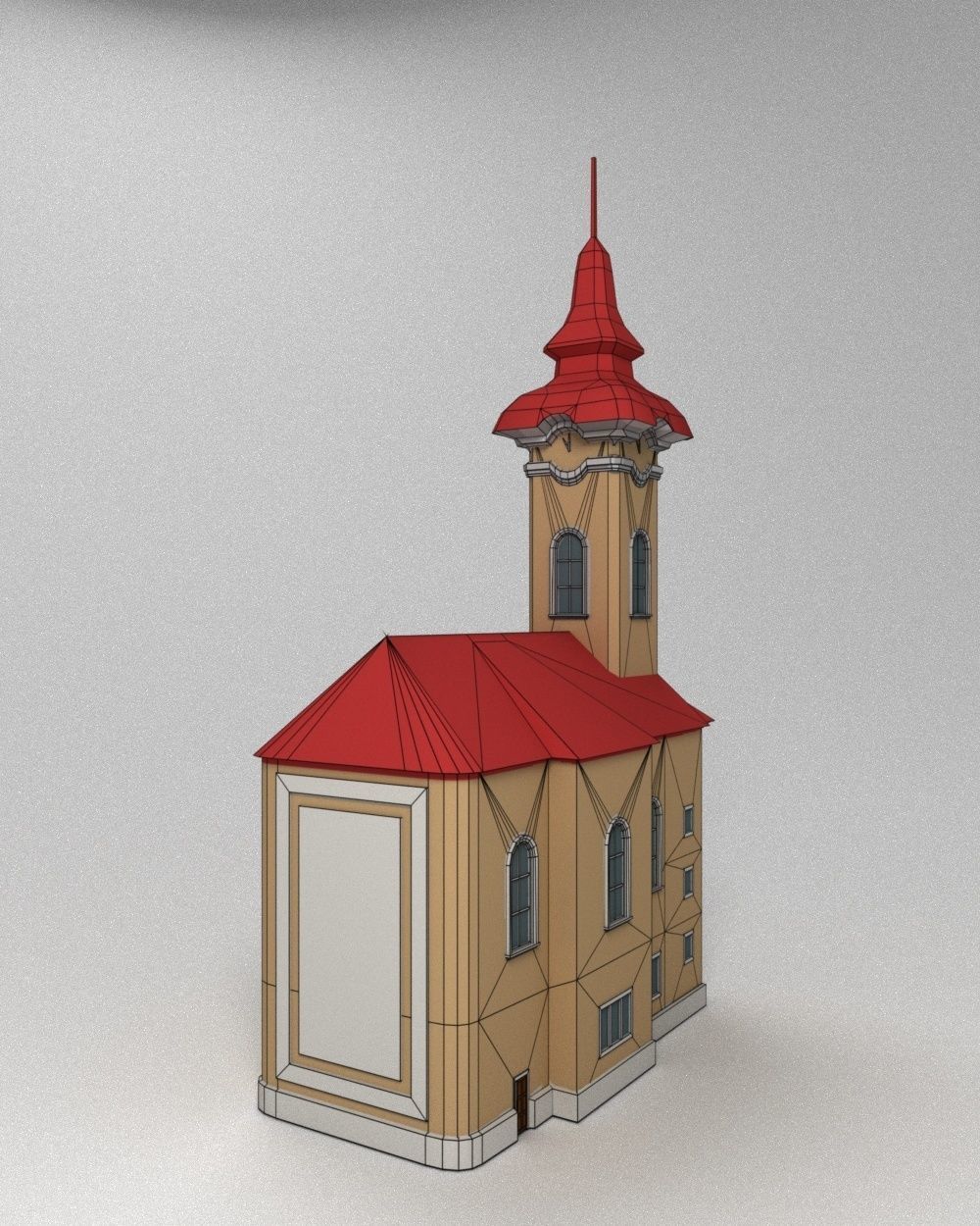 3D low poly model of church Low-poly 3D model_18