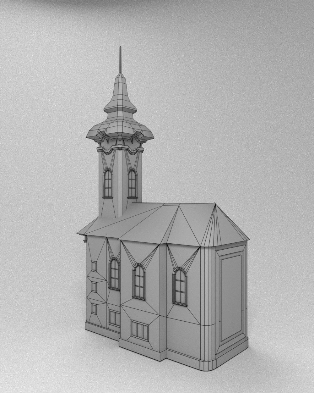 3D low poly model of church Low-poly 3D model_30