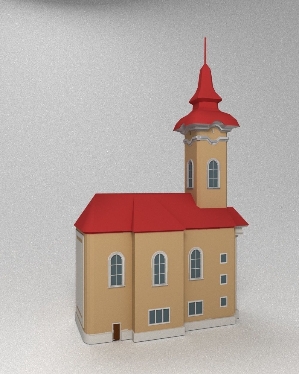 3D low poly model of church Low-poly 3D model_7