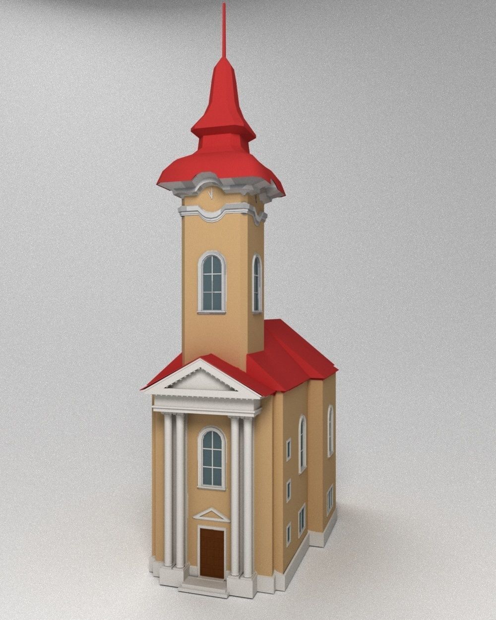 3D low poly model of church Low-poly 3D model_13