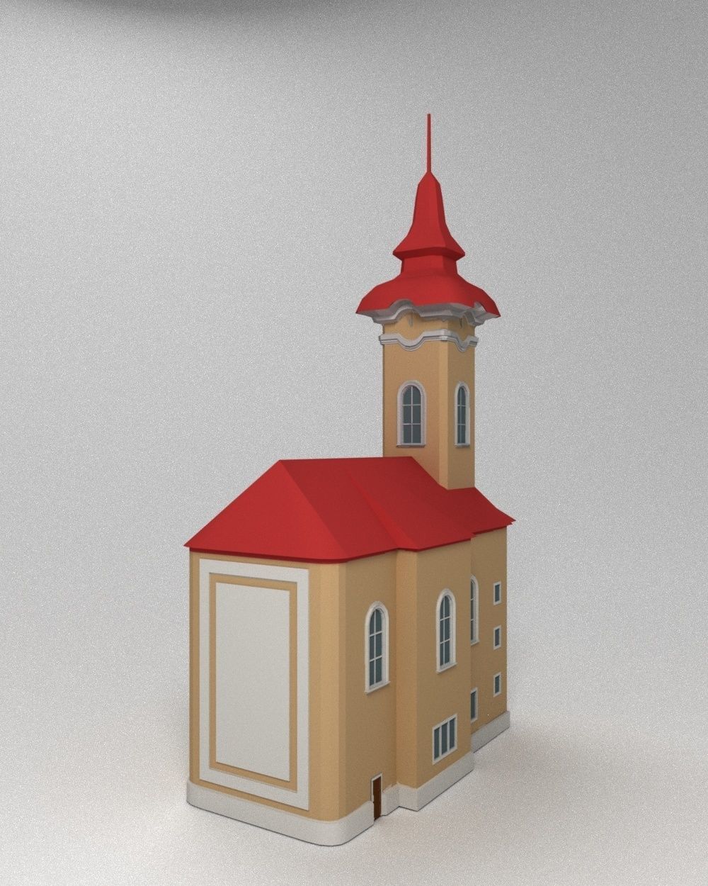 3D low poly model of church Low-poly 3D model_8