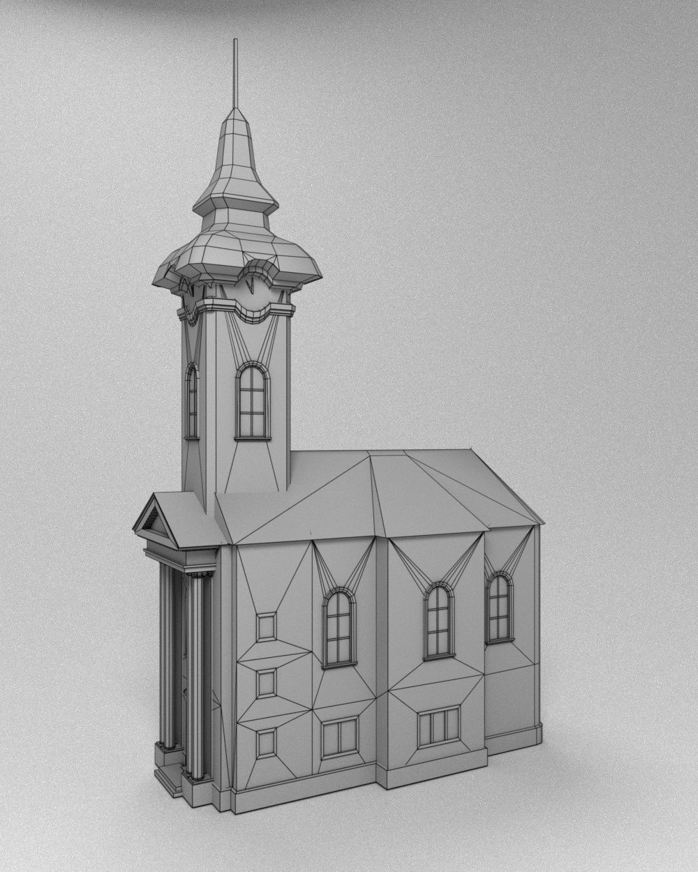 3D low poly model of church Low-poly 3D model_24