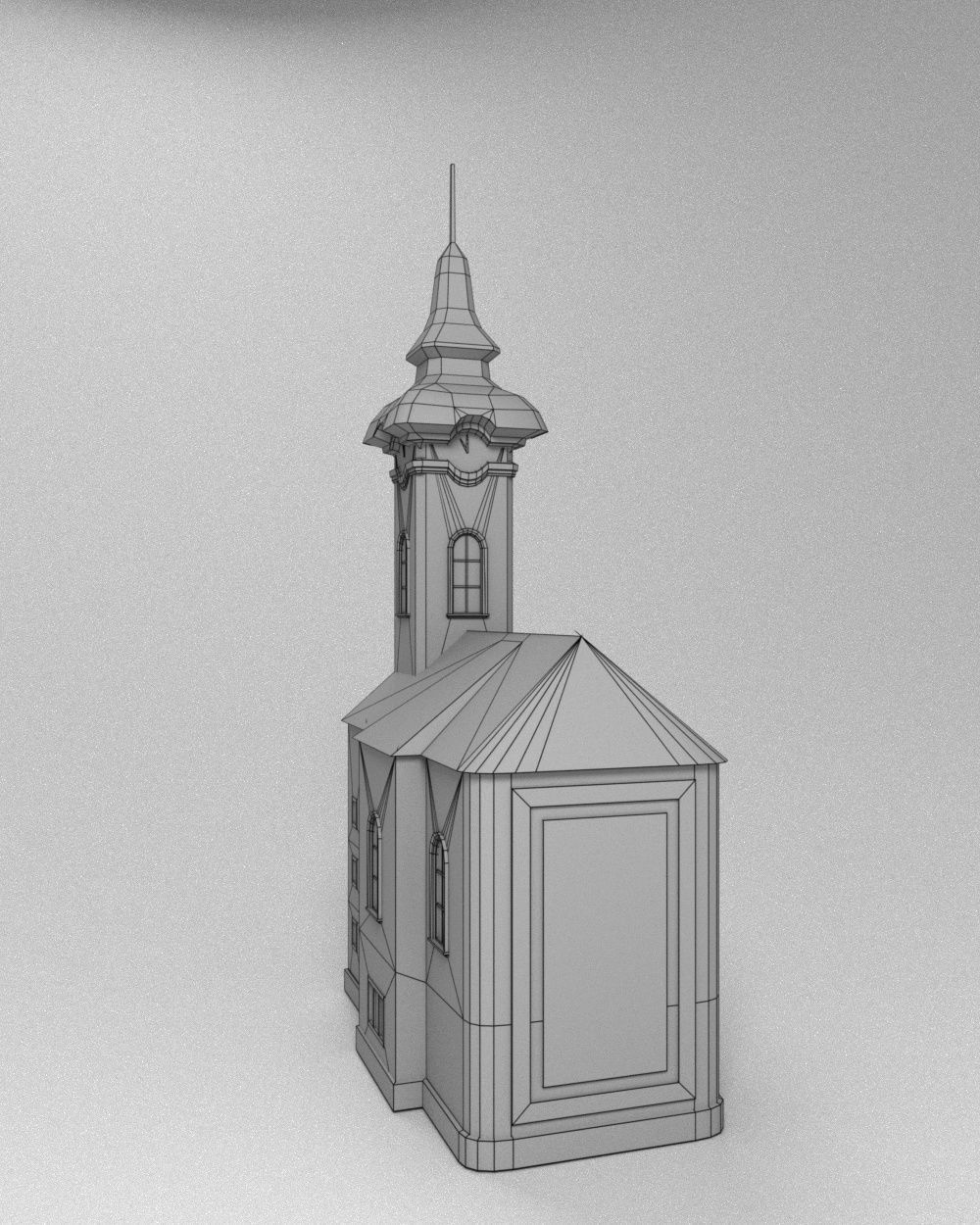 3D low poly model of church Low-poly 3D model_29
