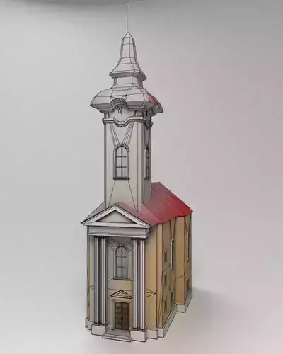 3D low poly model of church
