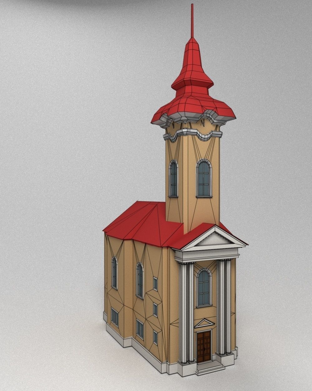 3D low poly model of church Low-poly 3D model_15