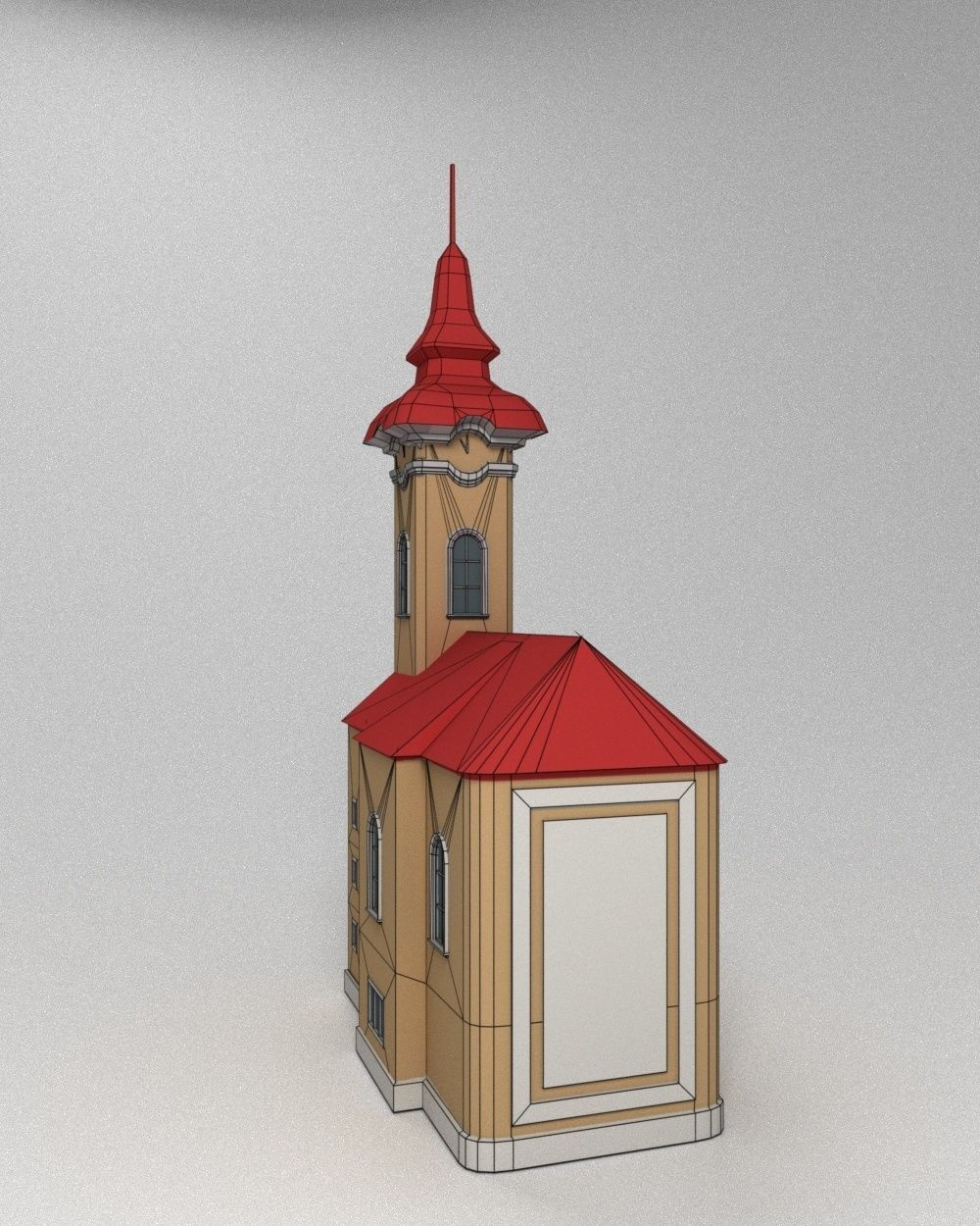 3D low poly model of church Low-poly 3D model_19