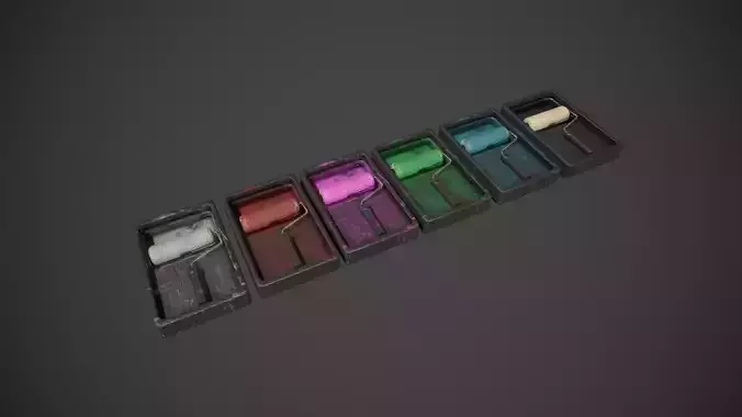 Paint Roller and Tray - Color Variations