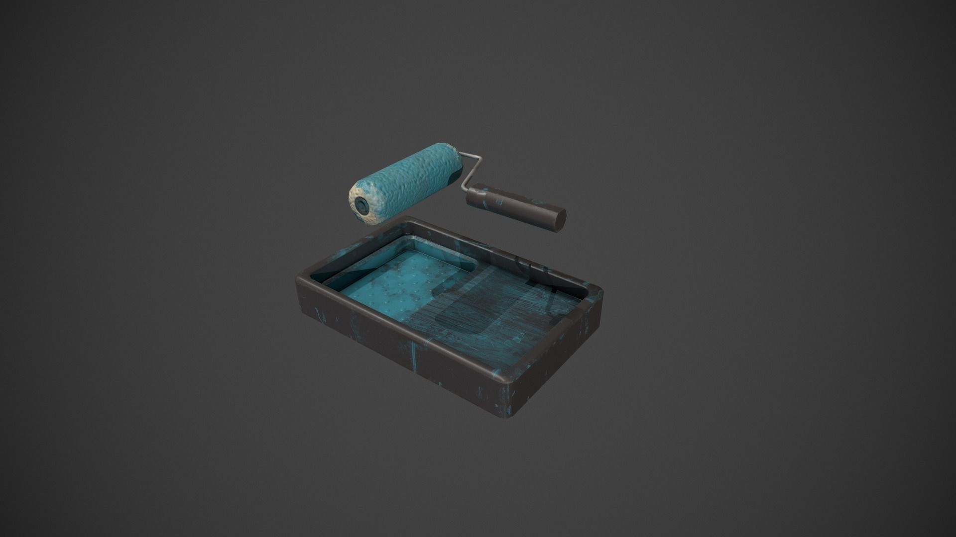 Paint Roller and Tray - Color Variations Low-poly 3D model_24