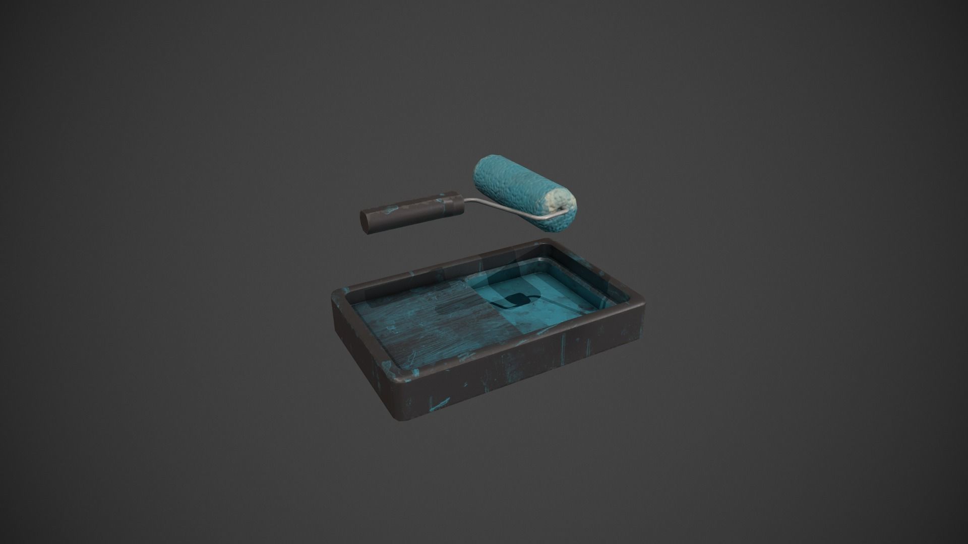 Paint Roller and Tray - Color Variations Low-poly 3D model_25