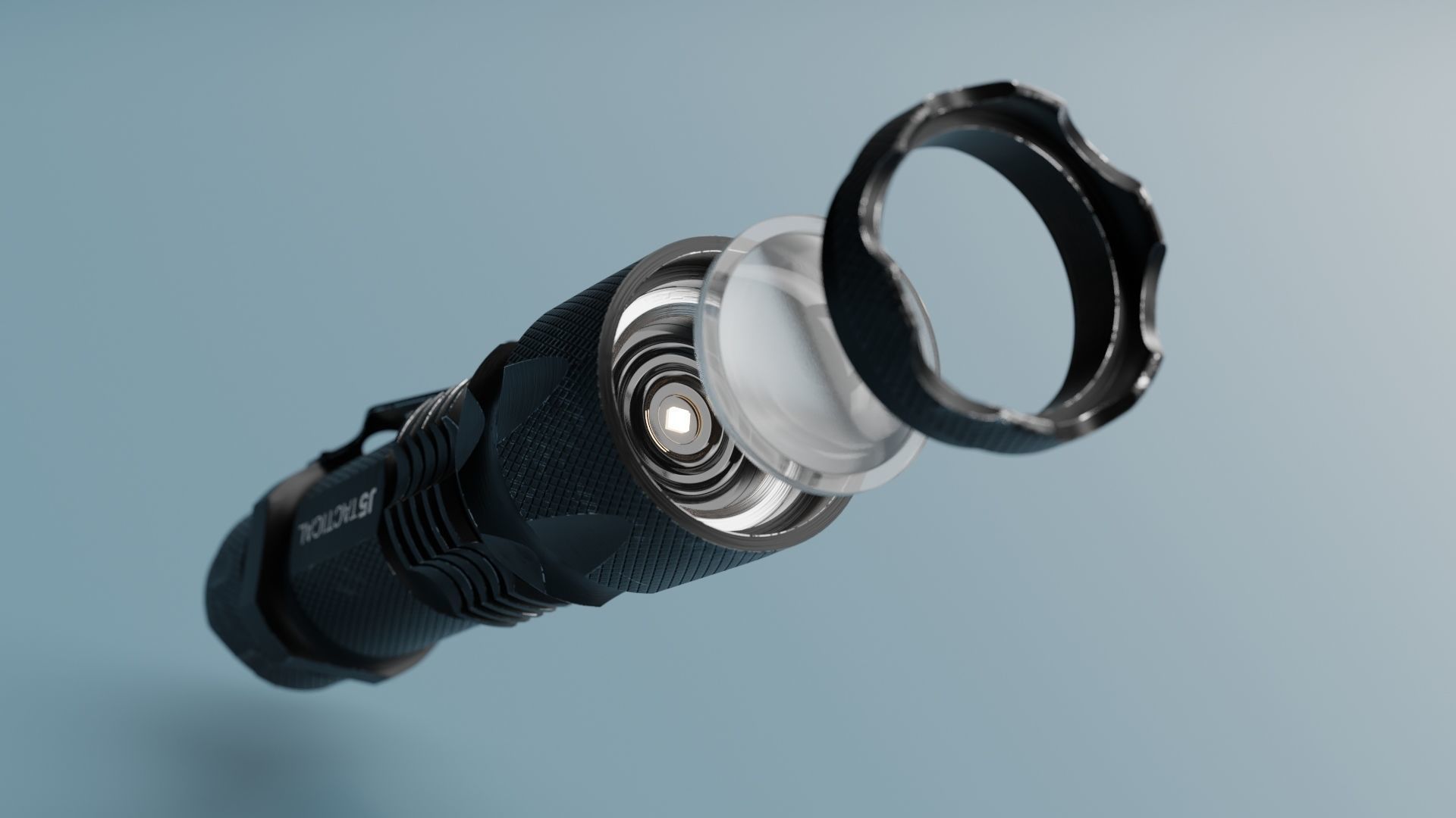 J5 Tactical Flashlight 3D model_7