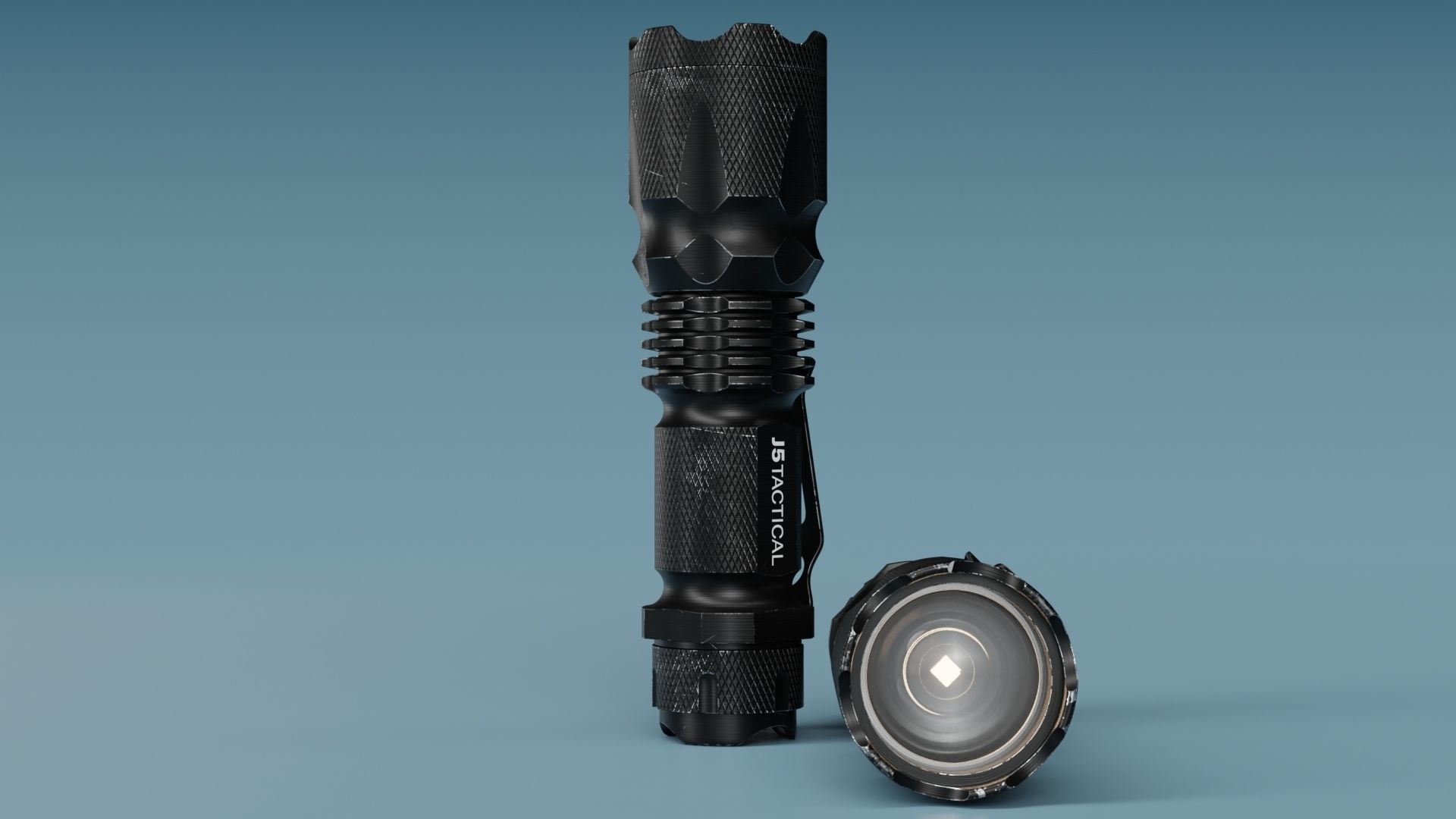 J5 Tactical Flashlight 3D model_3