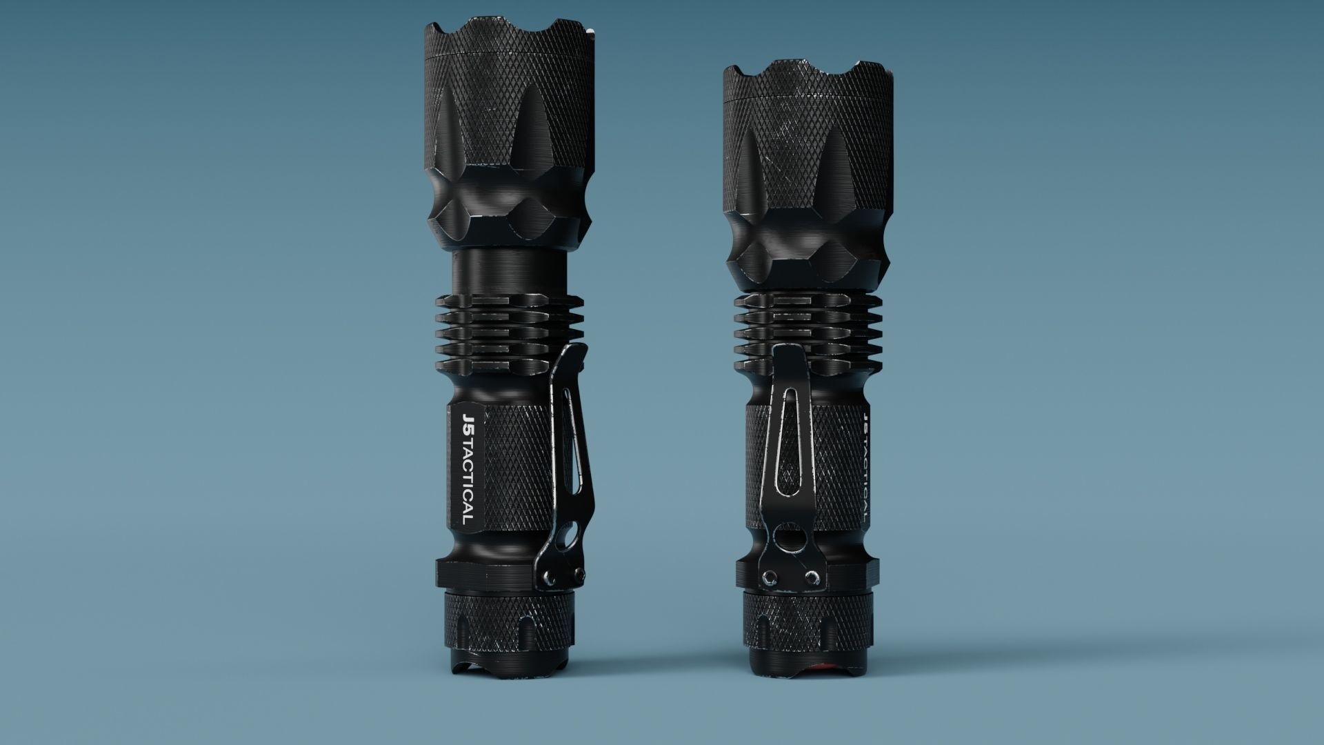 J5 Tactical Flashlight 3D model_4