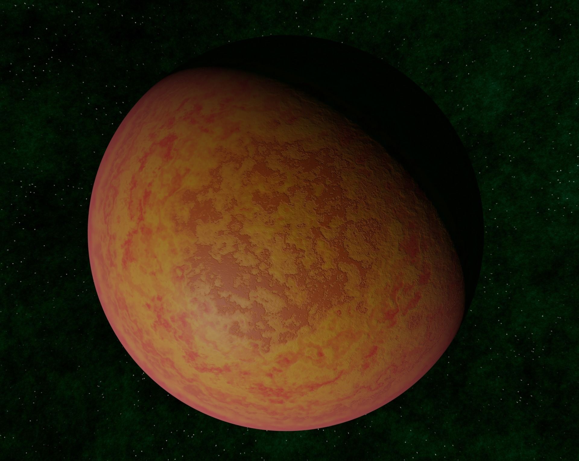 Red gas giant 1 Low-poly 3D model_1