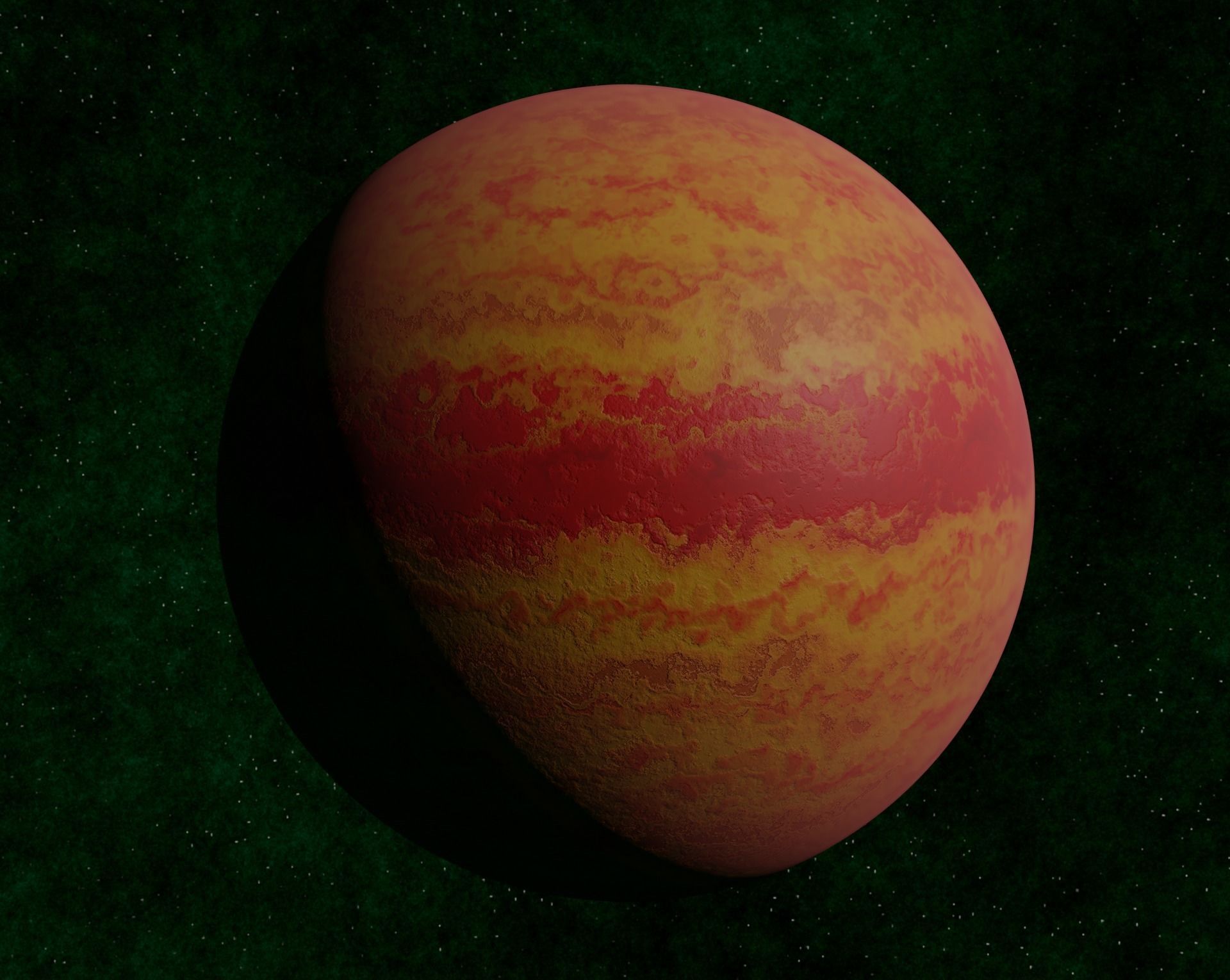 Red gas giant 1 Low-poly 3D model_7
