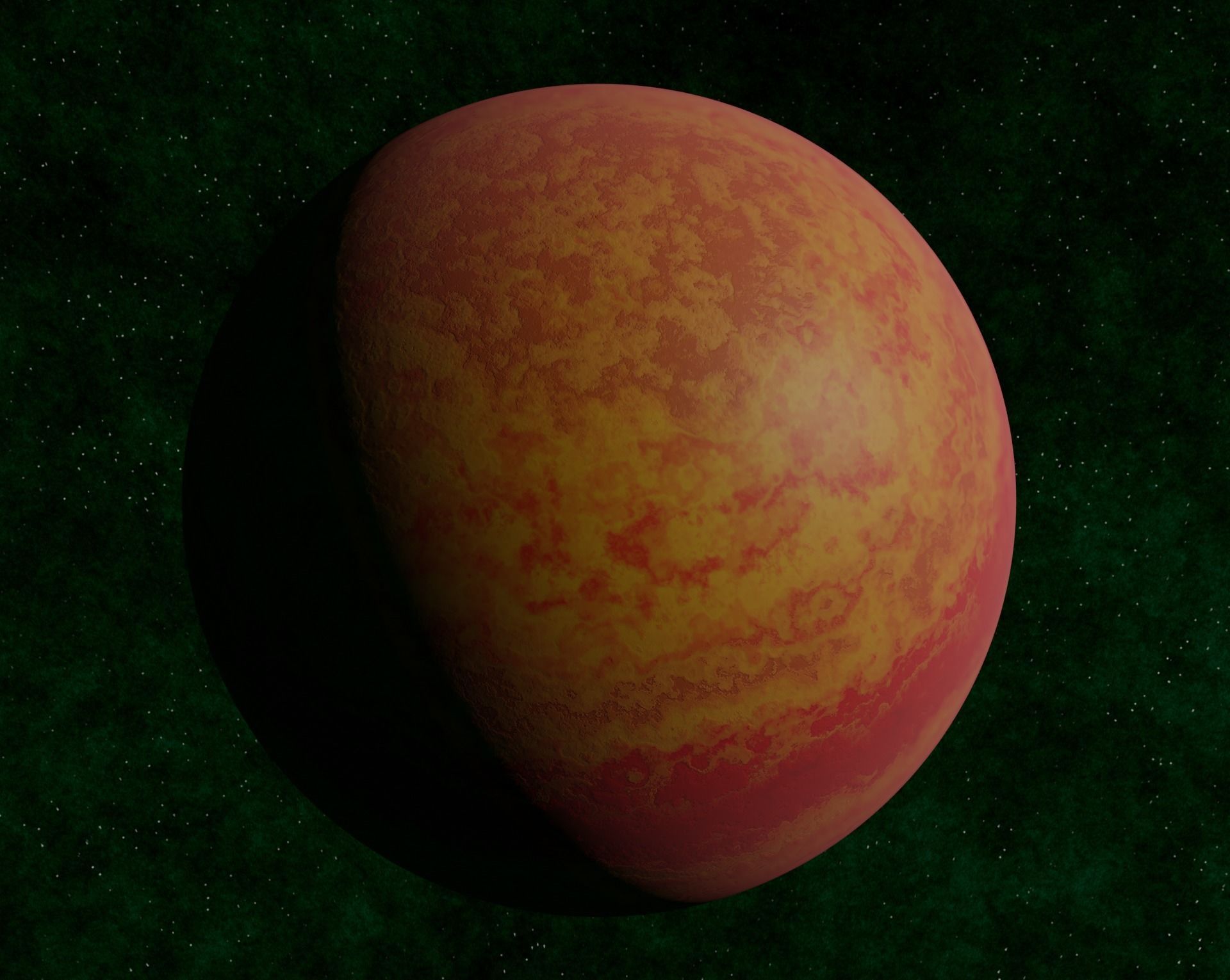 Red gas giant 1 Low-poly 3D model_4