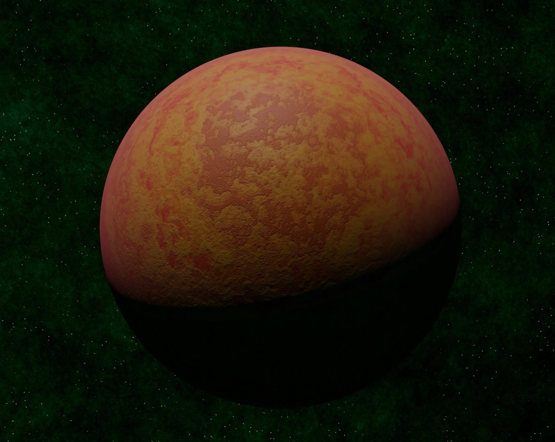 Red gas giant 1 Low-poly 3D model_2