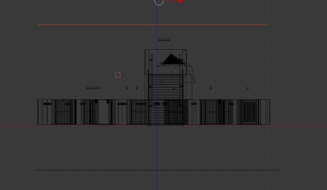 Prison corridor Low-poly 3D model_10