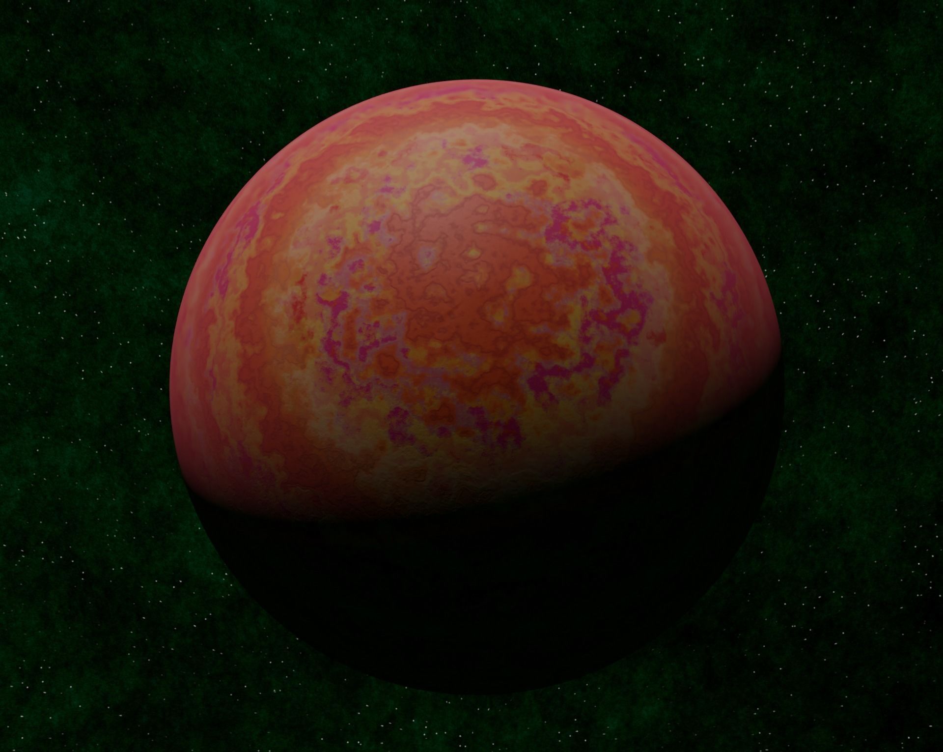 Red gas giant 2 Low-poly 3D model_2