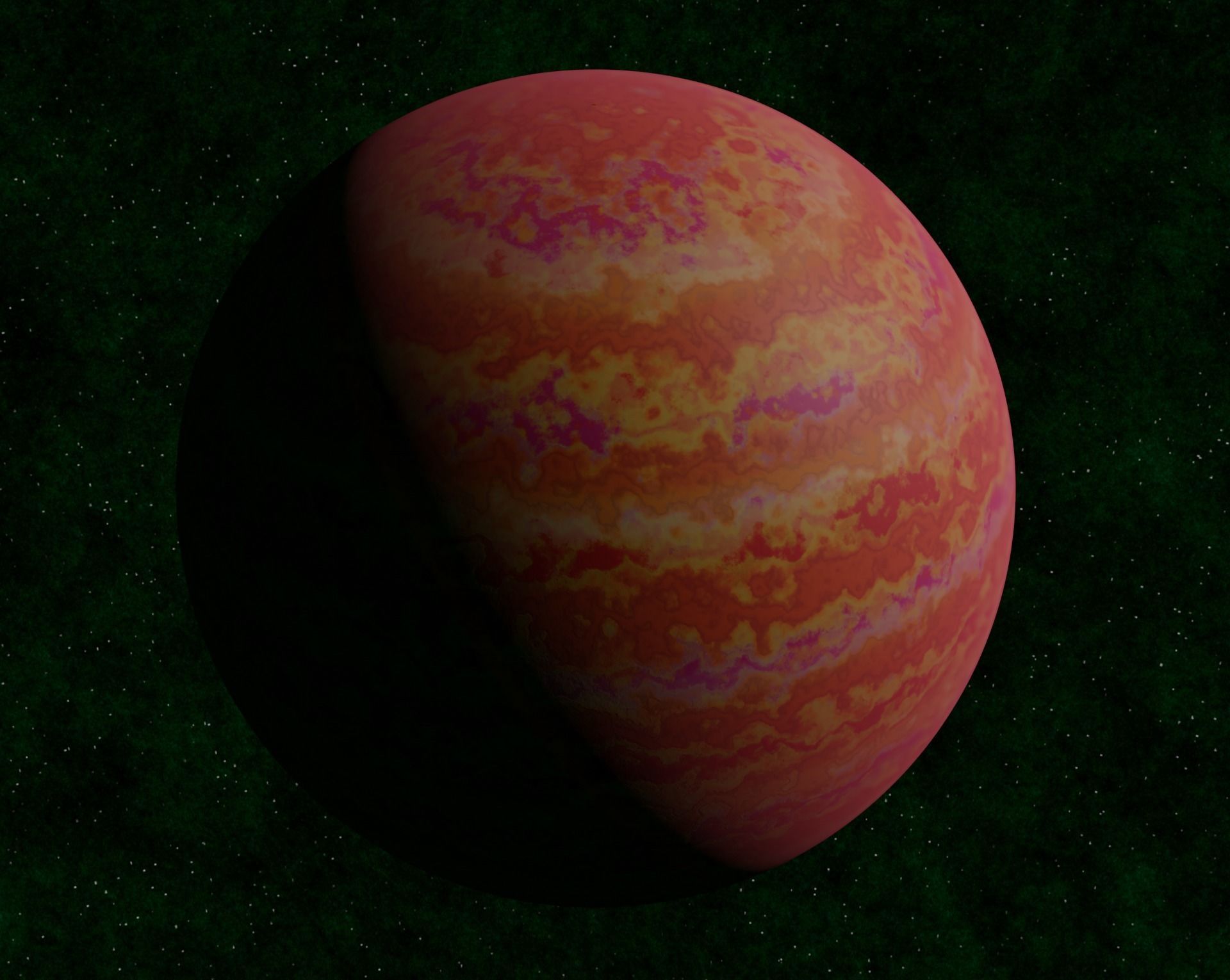 Red gas giant 2 Low-poly 3D model_7