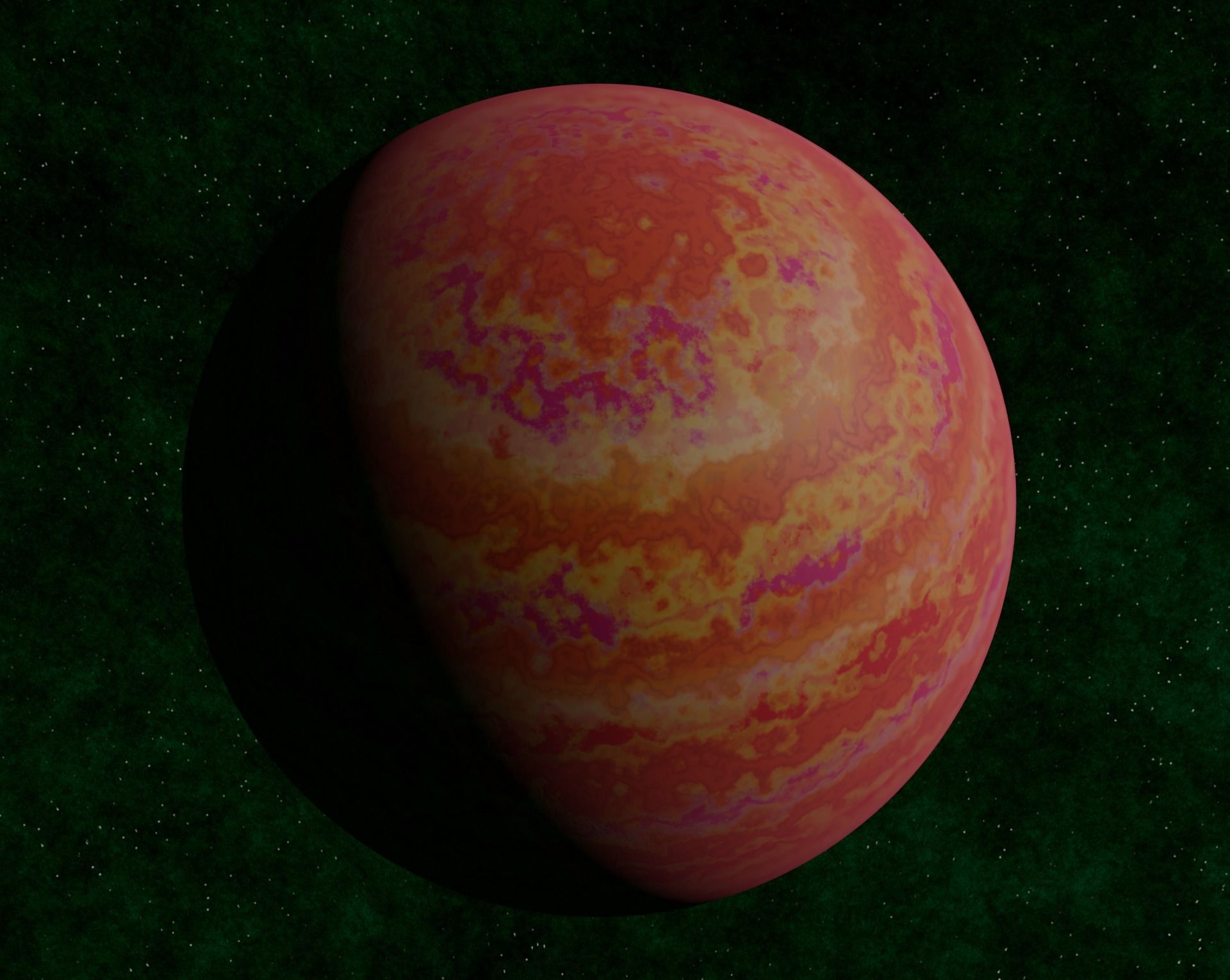 Red gas giant 2 Low-poly 3D model_4