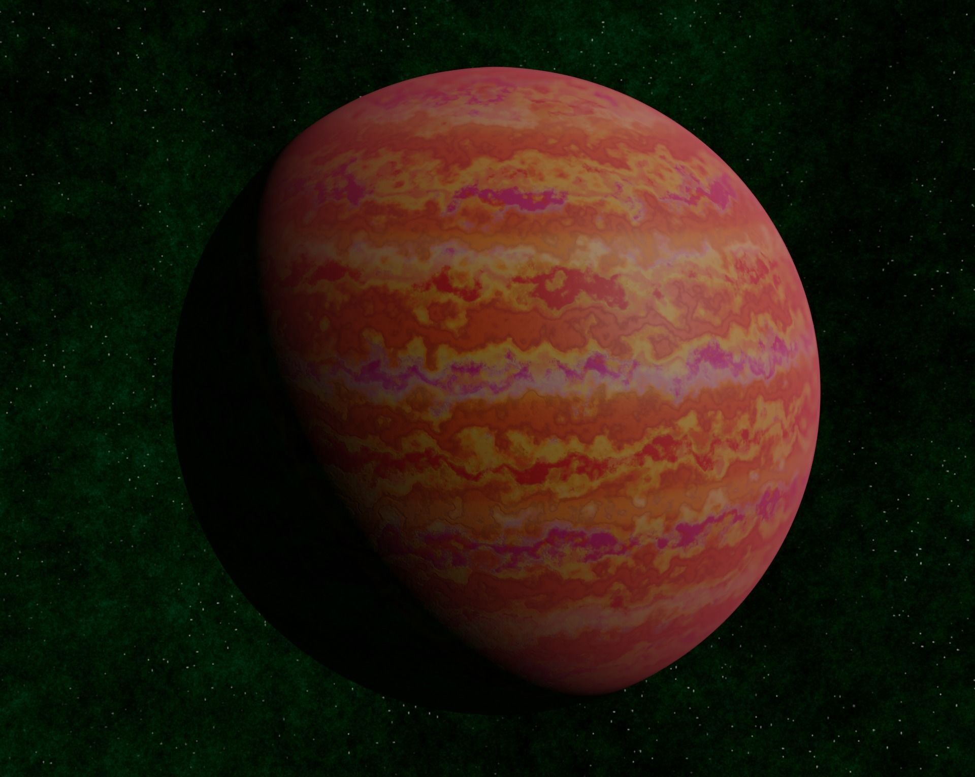 Red gas giant 2 Low-poly 3D model_6