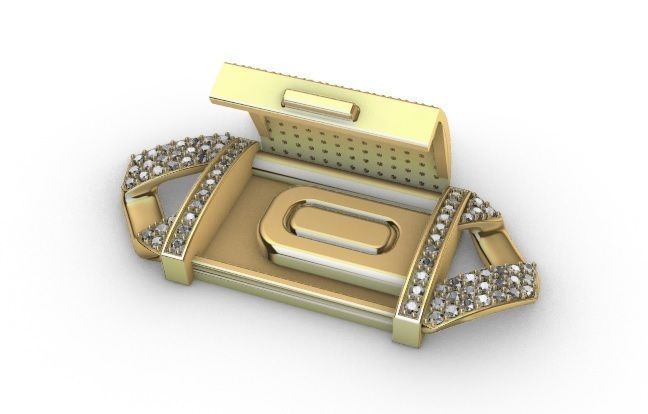 20MM CUBAN LINK CHAIN 3 ROWS DIAMOND BRACELET NECKLACE 3D print model_11