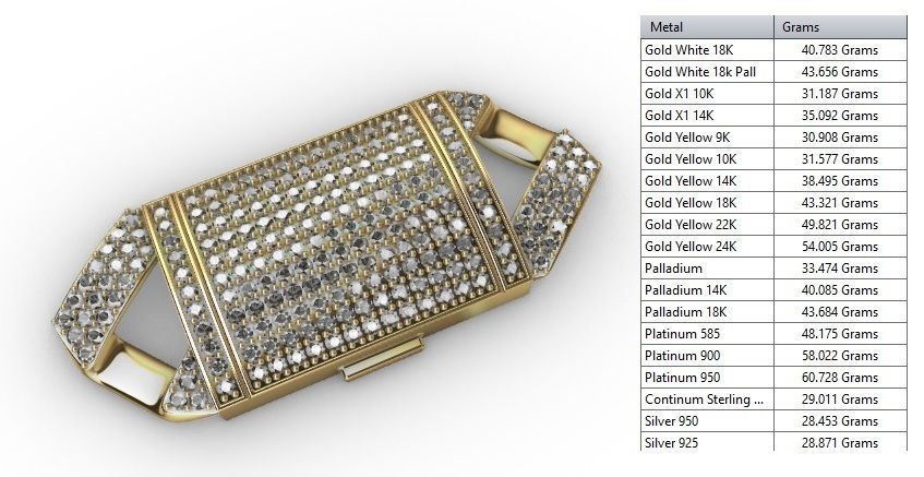 20MM CUBAN LINK CHAIN 3 ROWS DIAMOND BRACELET NECKLACE 3D print model_8