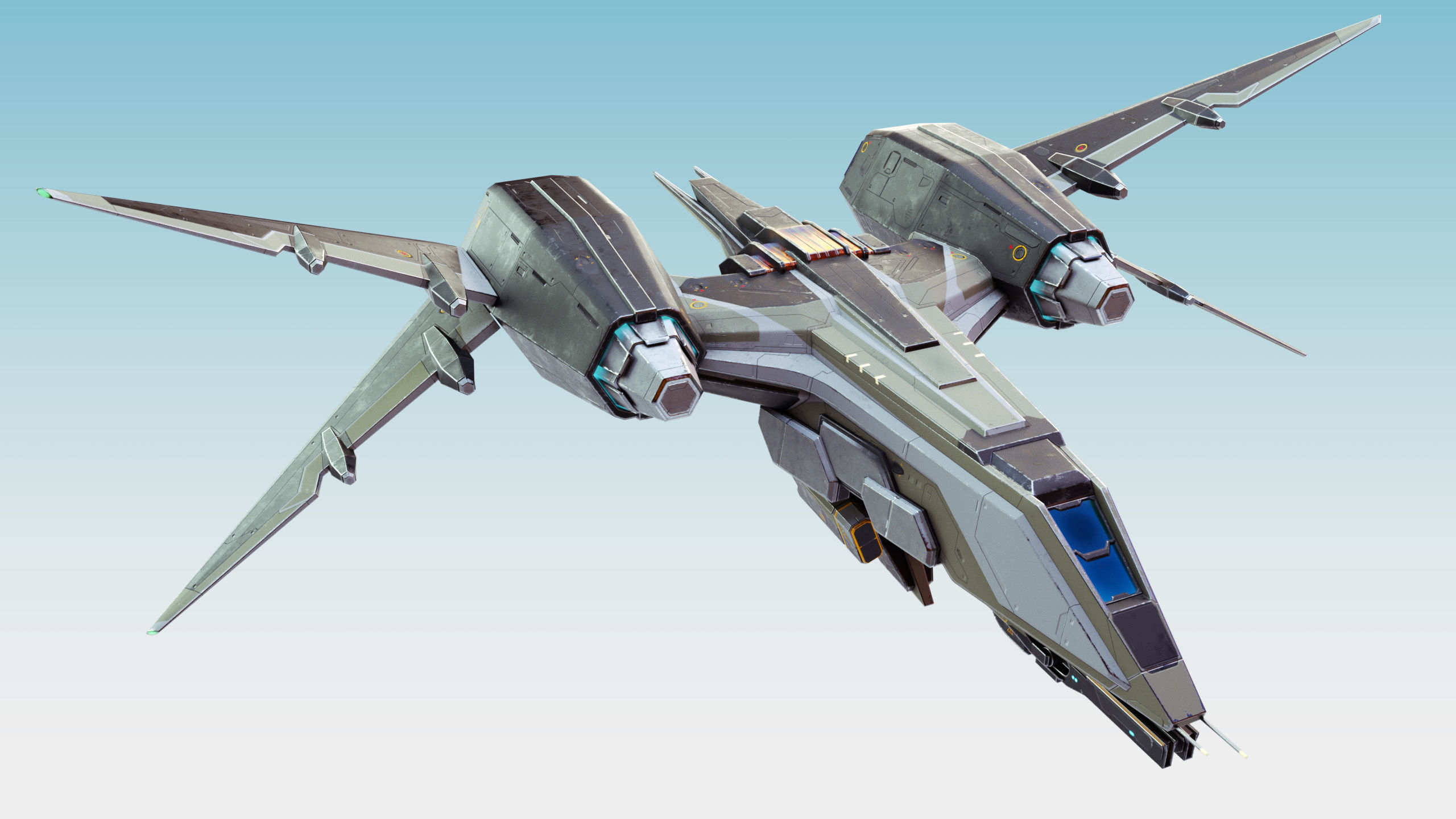 Space Fighter MK 1 Low-poly 3D model_3