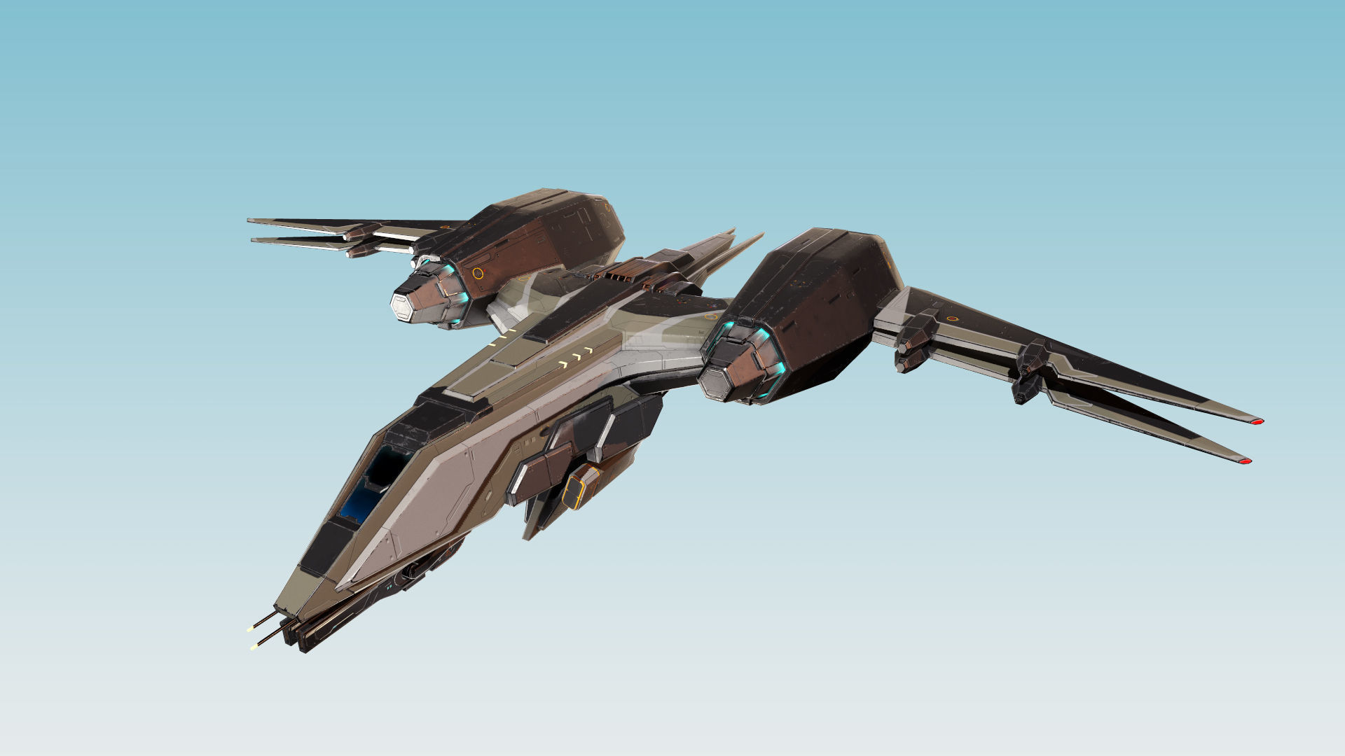 Space Fighter MK 1 Low-poly 3D model_9