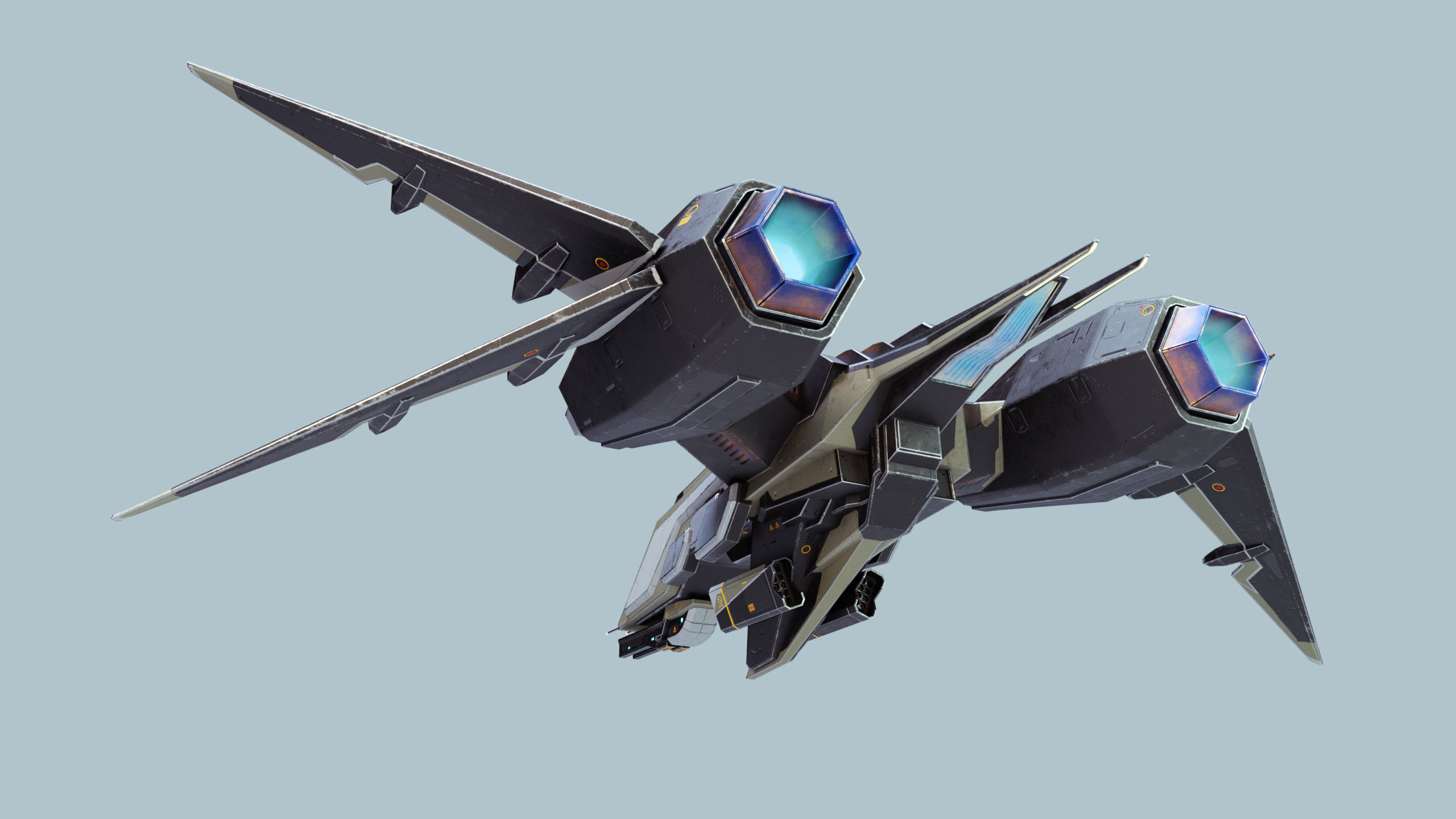 Space Fighter MK 1 Low-poly 3D model_6