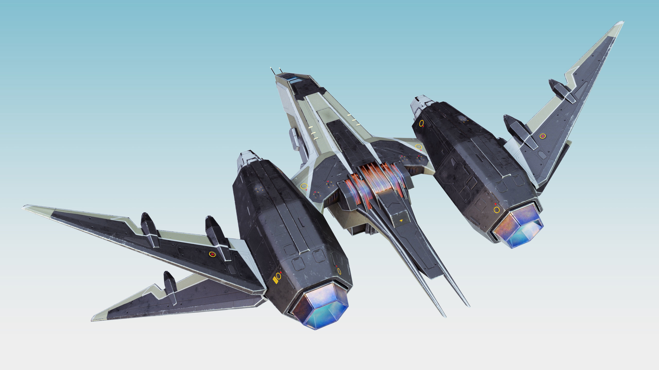 Space Fighter MK 1 Low-poly 3D model_5