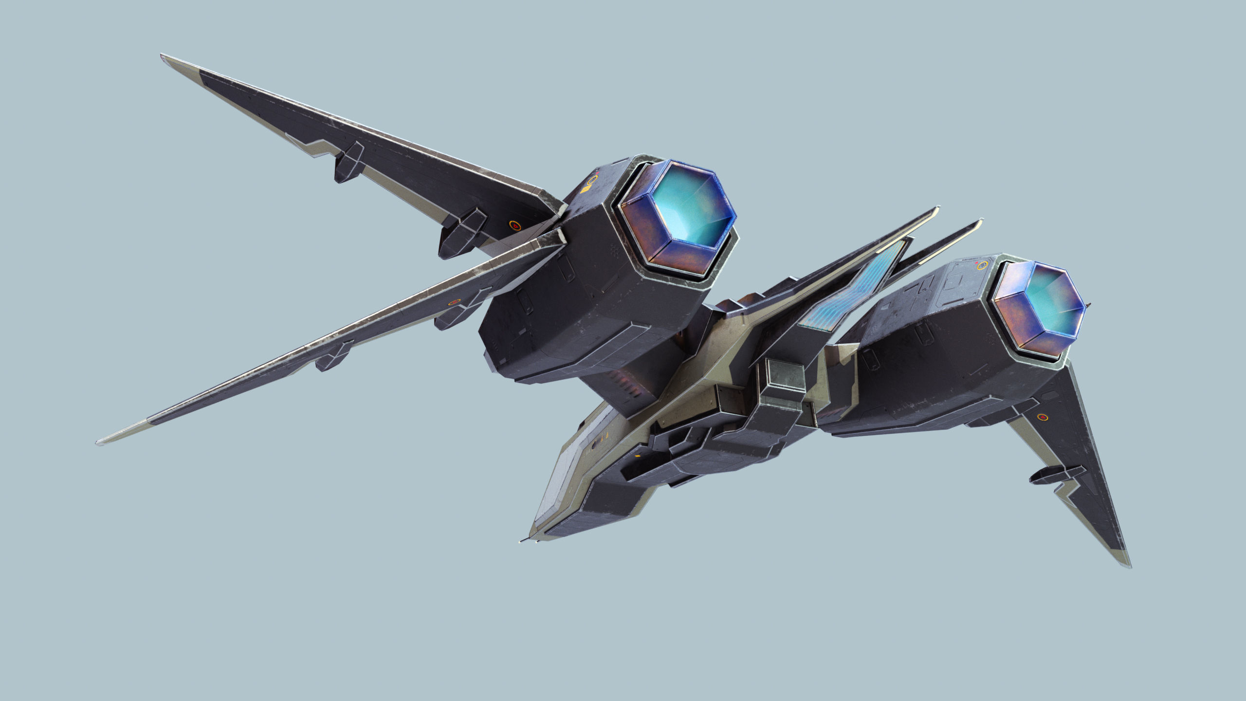 Space Fighter MK 1 Low-poly 3D model_7