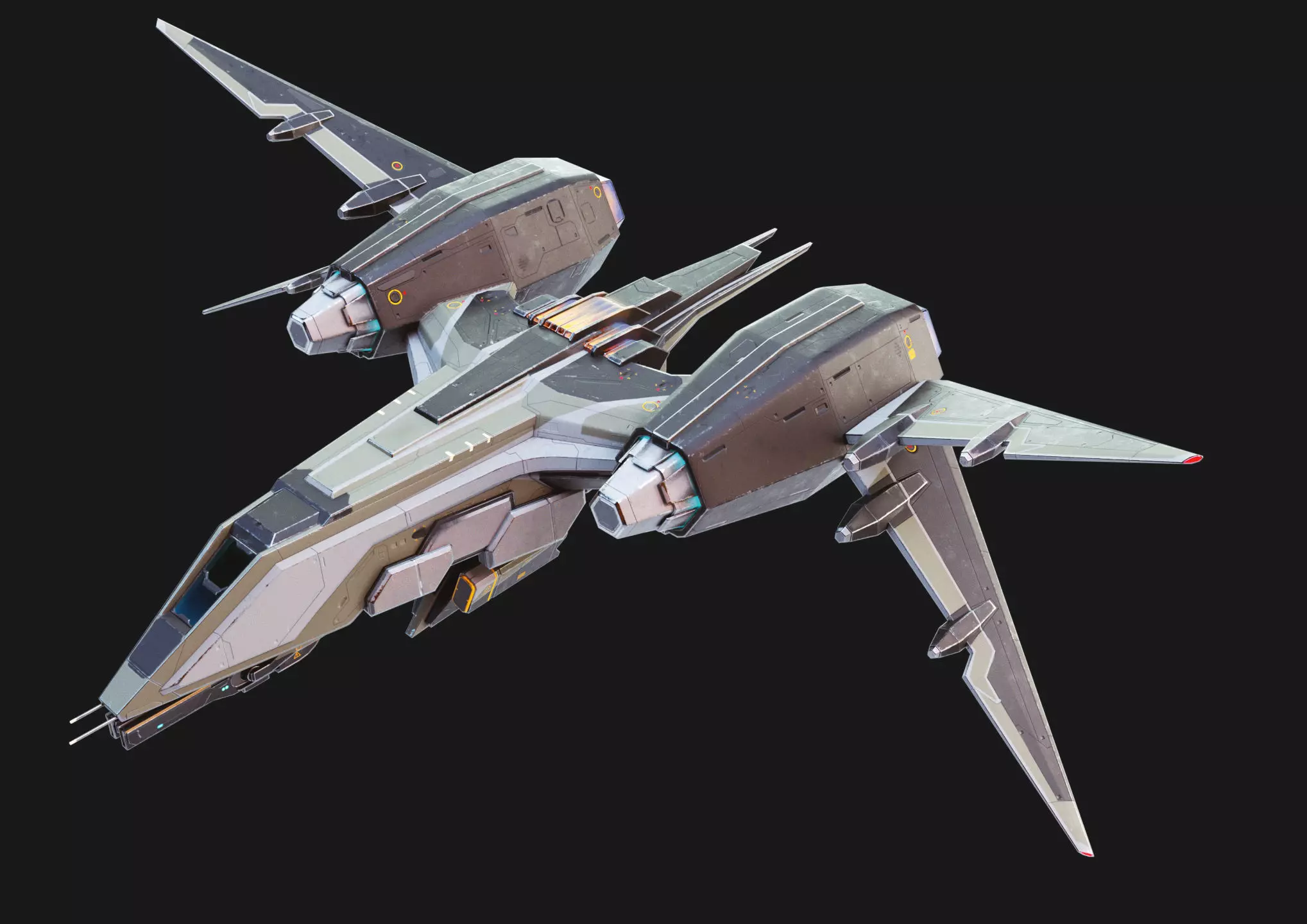 Space Fighter MK 1 Low-poly 3D model_0